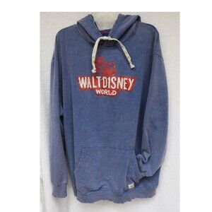Disney Parks grunge blue casual hooded shirt size XXXL